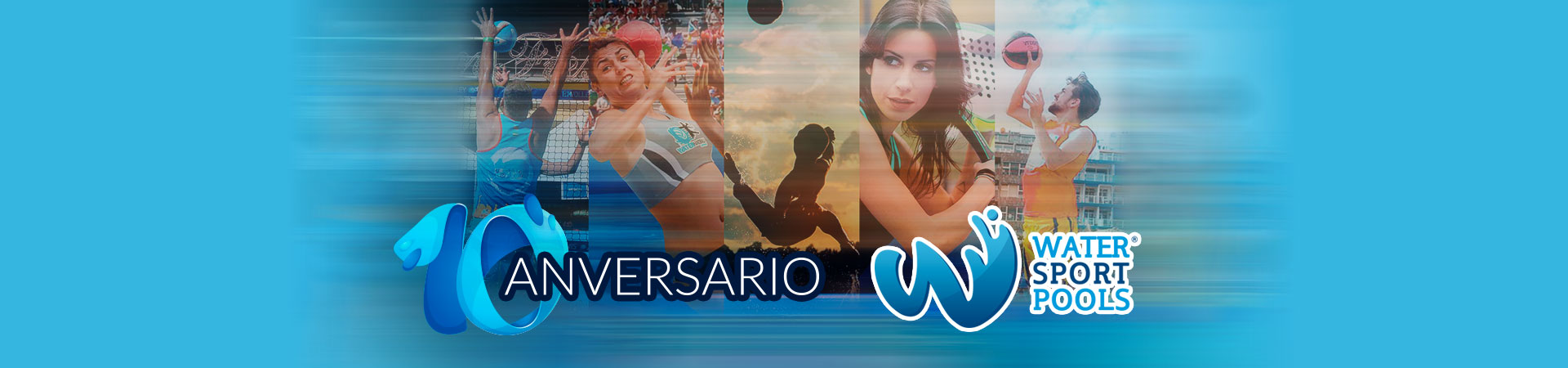 banner de celebración de 10º aniversario de watersportpools