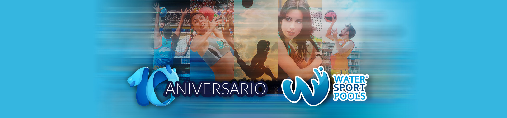 banner de celebración de 10º aniversario de watersportpools